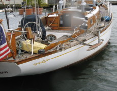 Damaged sailboat